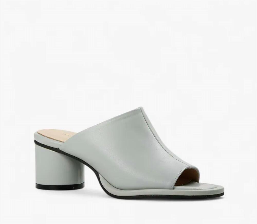 NEW ALL BLACK women's cover up mules in light blue
